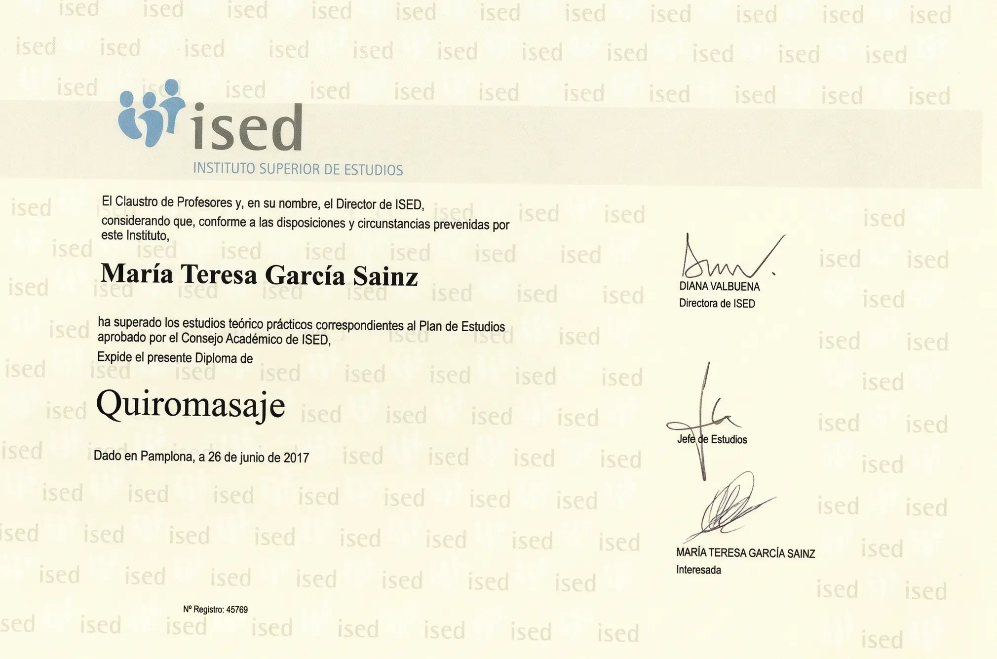 Diploma Quiromasaje